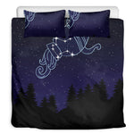 Aquarius Constellation Print Duvet Cover Bedding Set