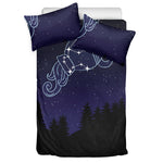 Aquarius Constellation Print Duvet Cover Bedding Set