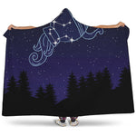 Aquarius Constellation Print Hooded Blanket