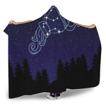 Aquarius Constellation Print Hooded Blanket