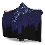 Aquarius Constellation Print Hooded Blanket