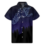 Aquarius Constellation Print Men's Short Sleeve Shirt