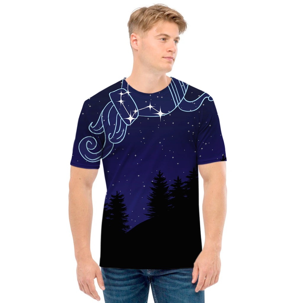 Aquarius Constellation Print Men's T-Shirt