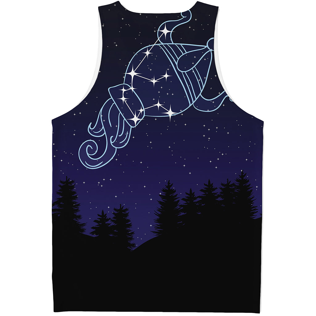 Aquarius Constellation Print Men's Tank Top