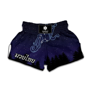 Aquarius Constellation Print Muay Thai Boxing Shorts