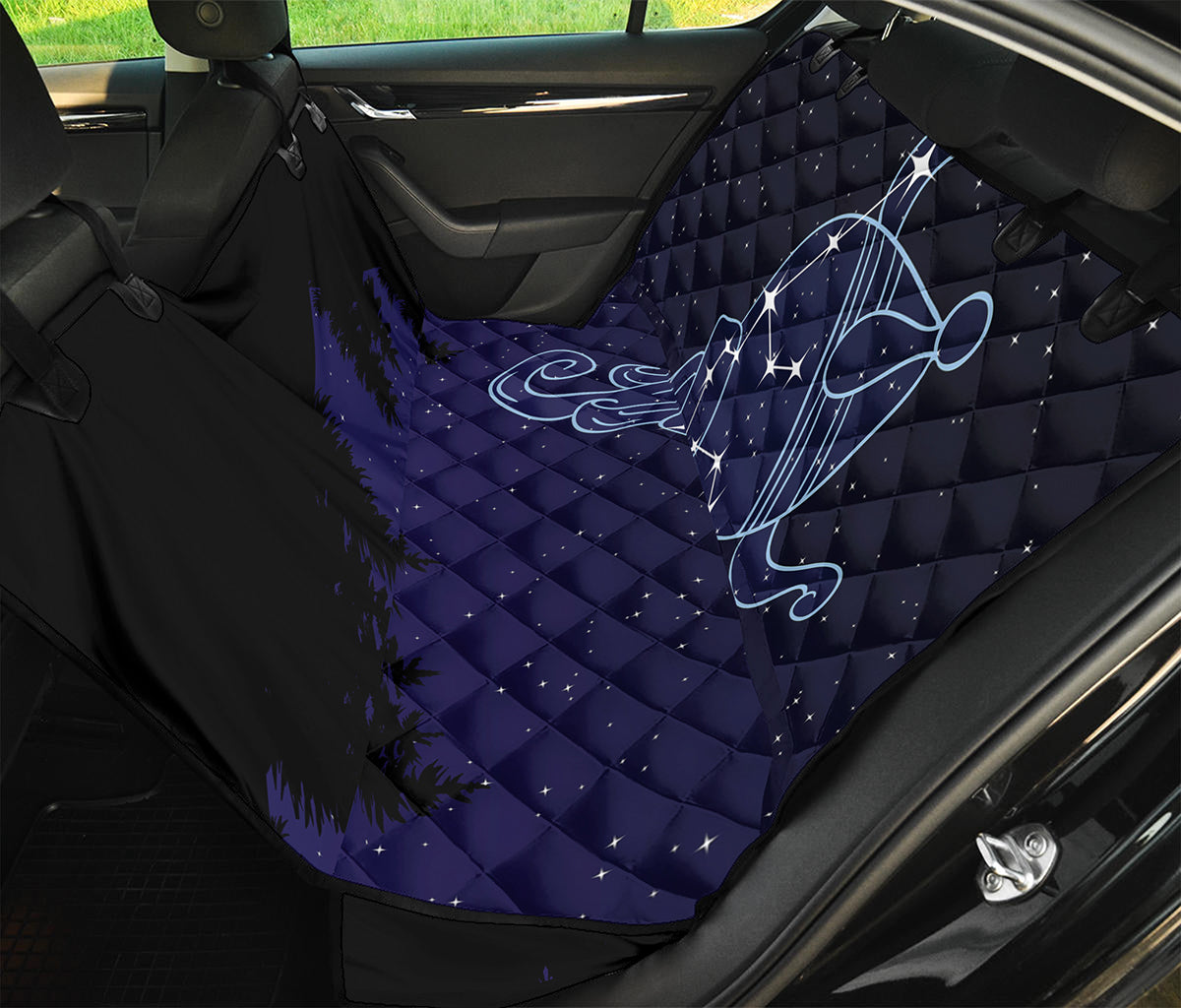 Aquarius Constellation Print Pet Car Back Seat Cover