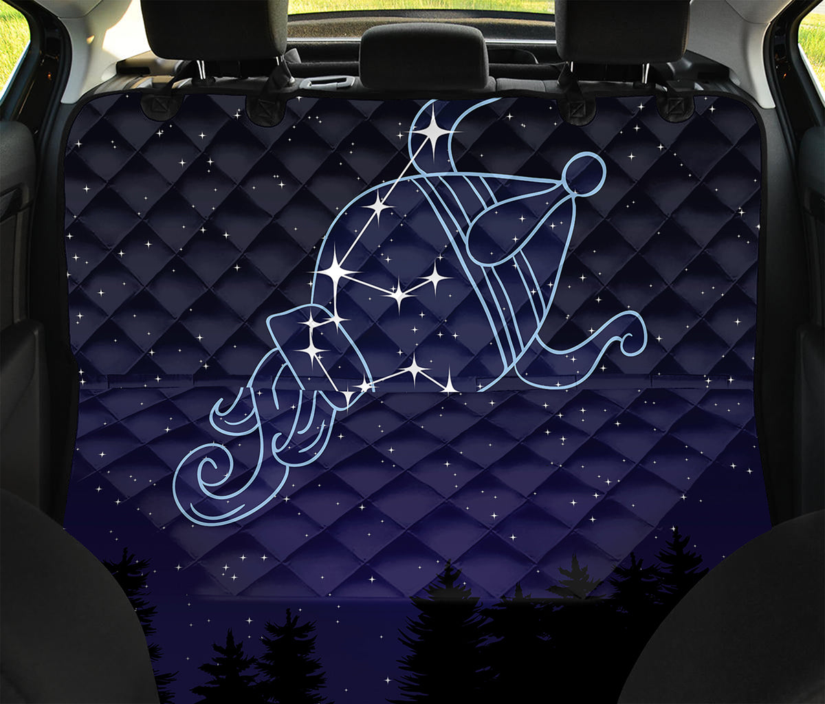 Aquarius Constellation Print Pet Car Back Seat Cover