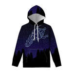Aquarius Constellation Print Pullover Hoodie