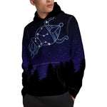 Aquarius Constellation Print Pullover Hoodie