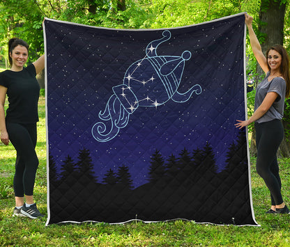 Aquarius Constellation Print Quilt