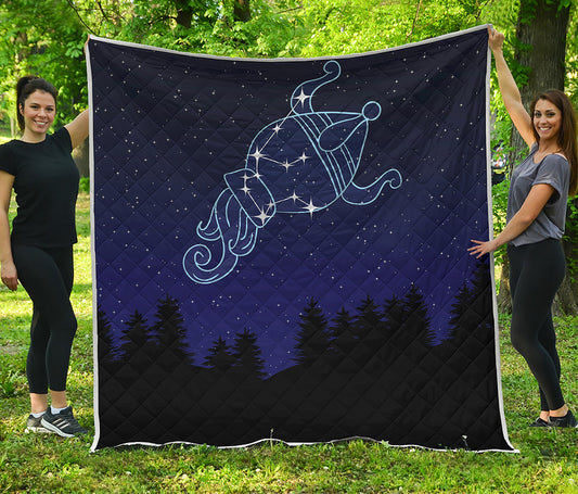 Aquarius Constellation Print Quilt