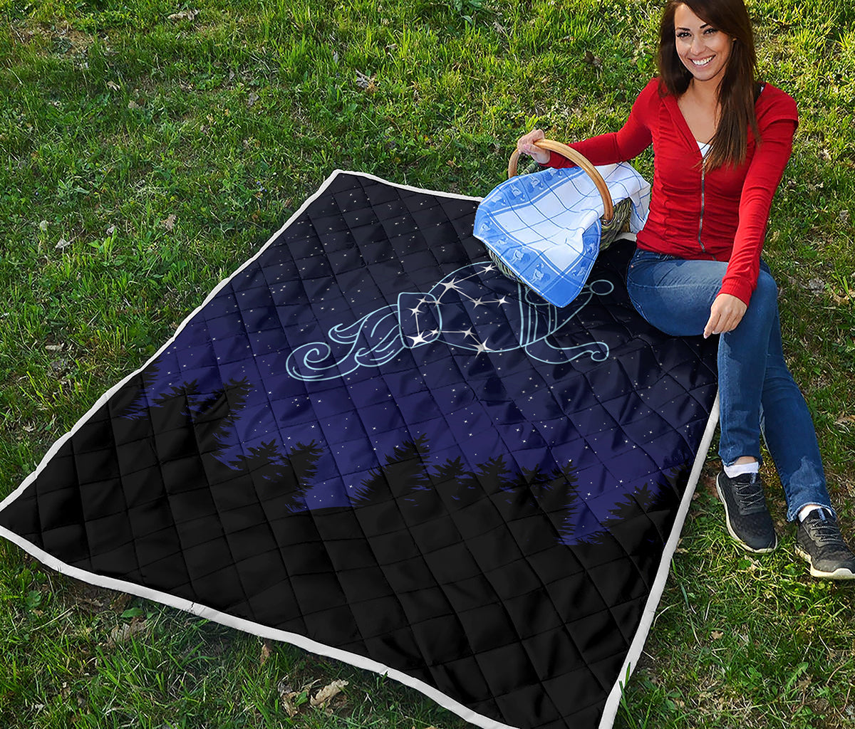 Aquarius Constellation Print Quilt