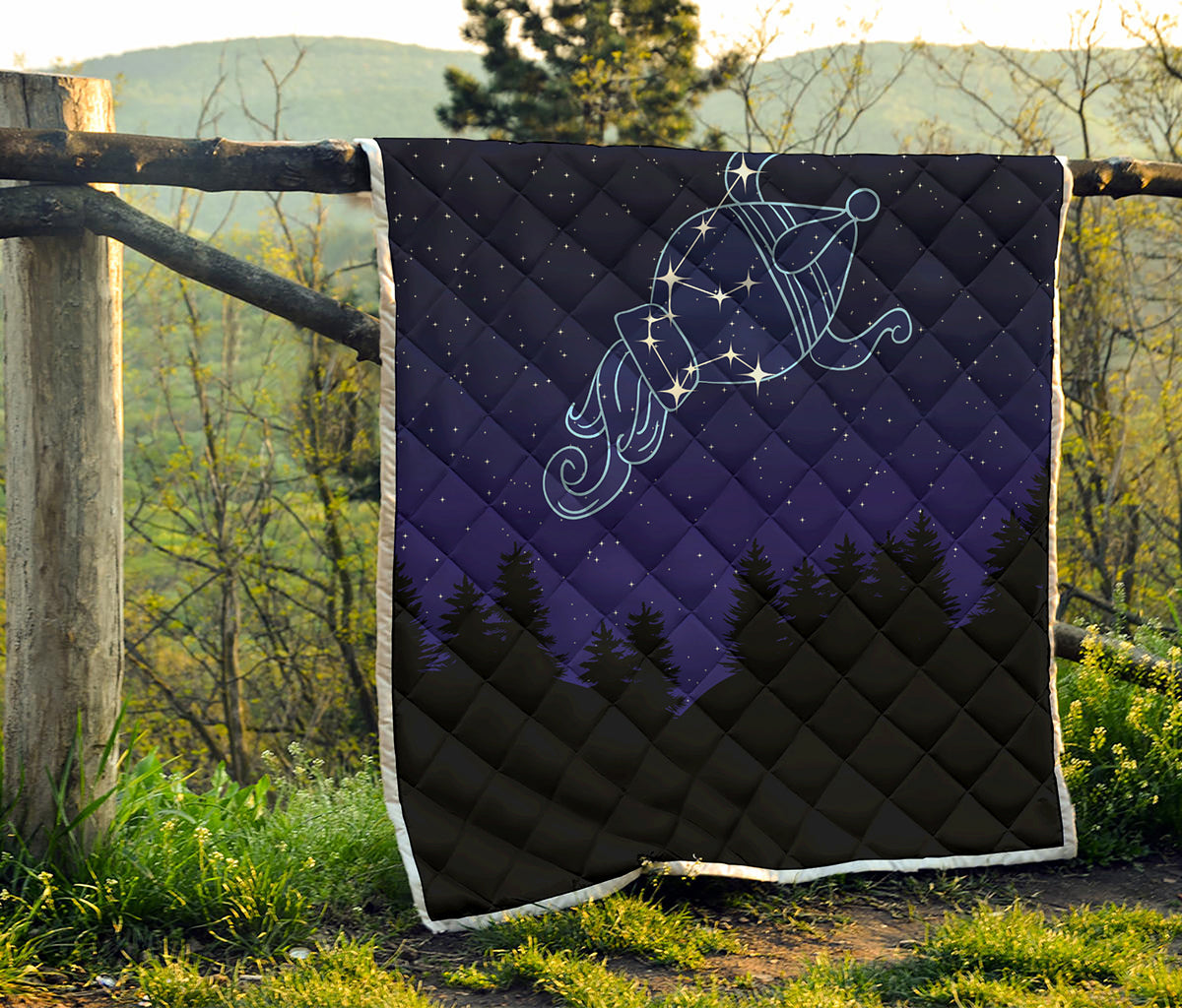 Aquarius Constellation Print Quilt