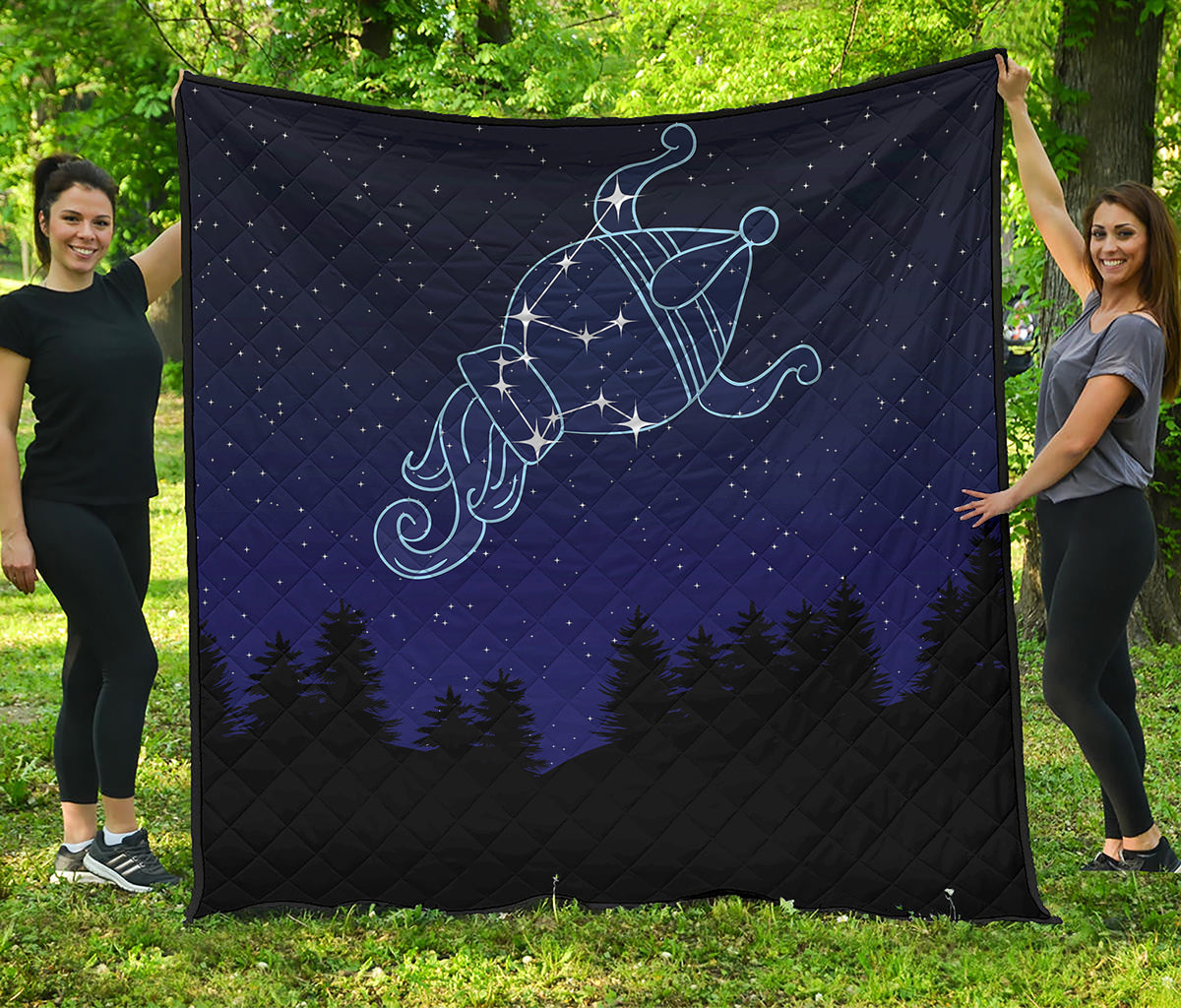 Aquarius Constellation Print Quilt