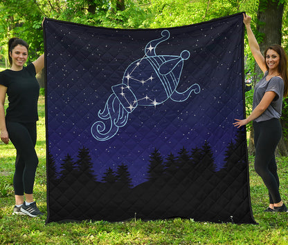Aquarius Constellation Print Quilt
