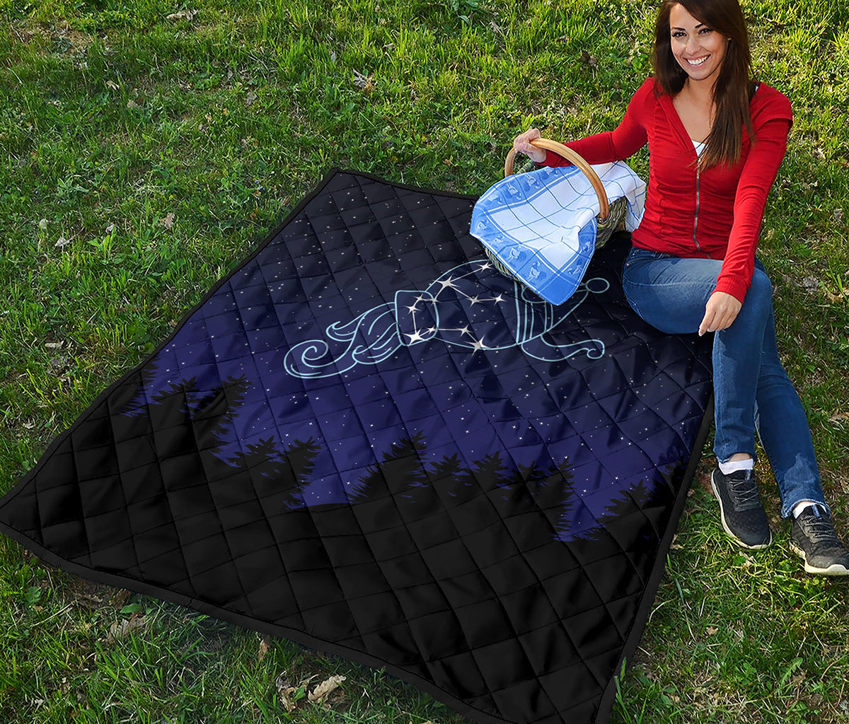 Aquarius Constellation Print Quilt