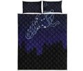Aquarius Constellation Print Quilt Bed Set
