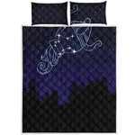 Aquarius Constellation Print Quilt Bed Set