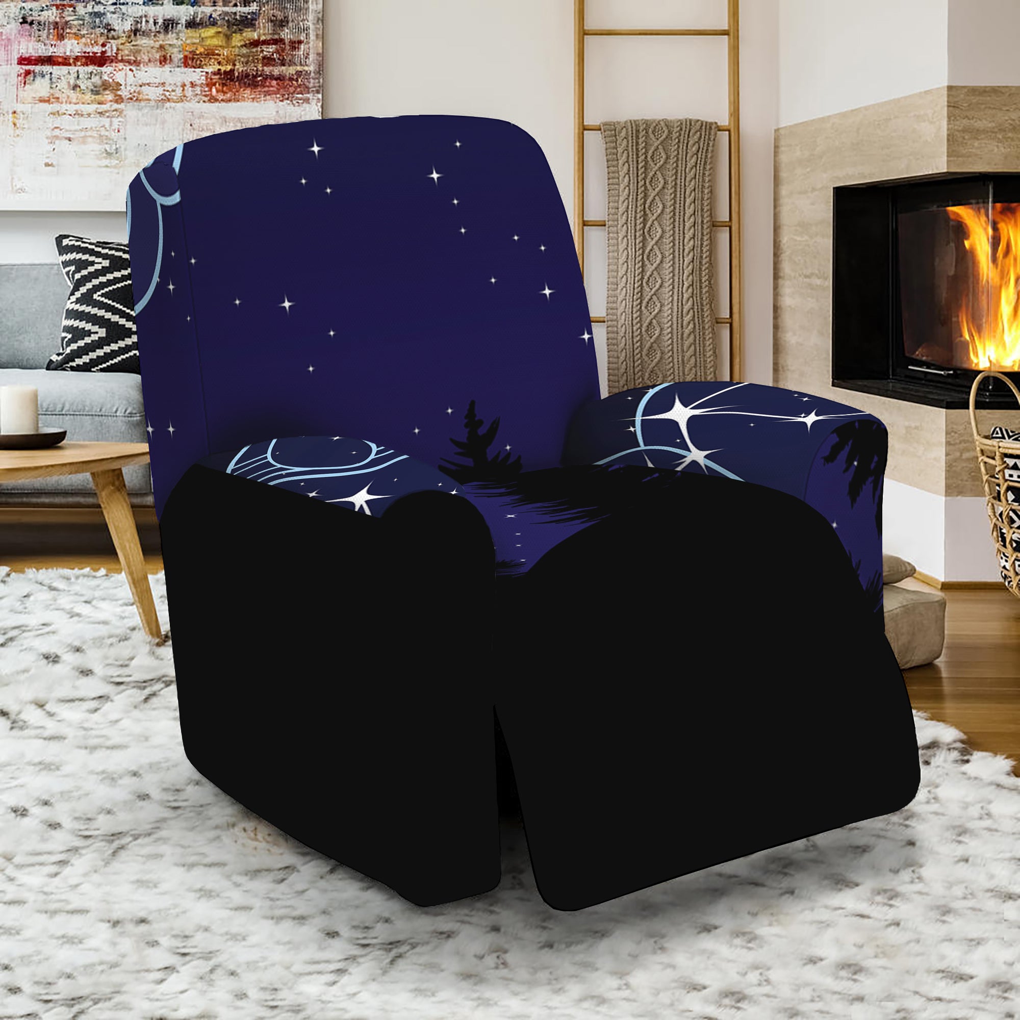 Aquarius Constellation Print Recliner Slipcover