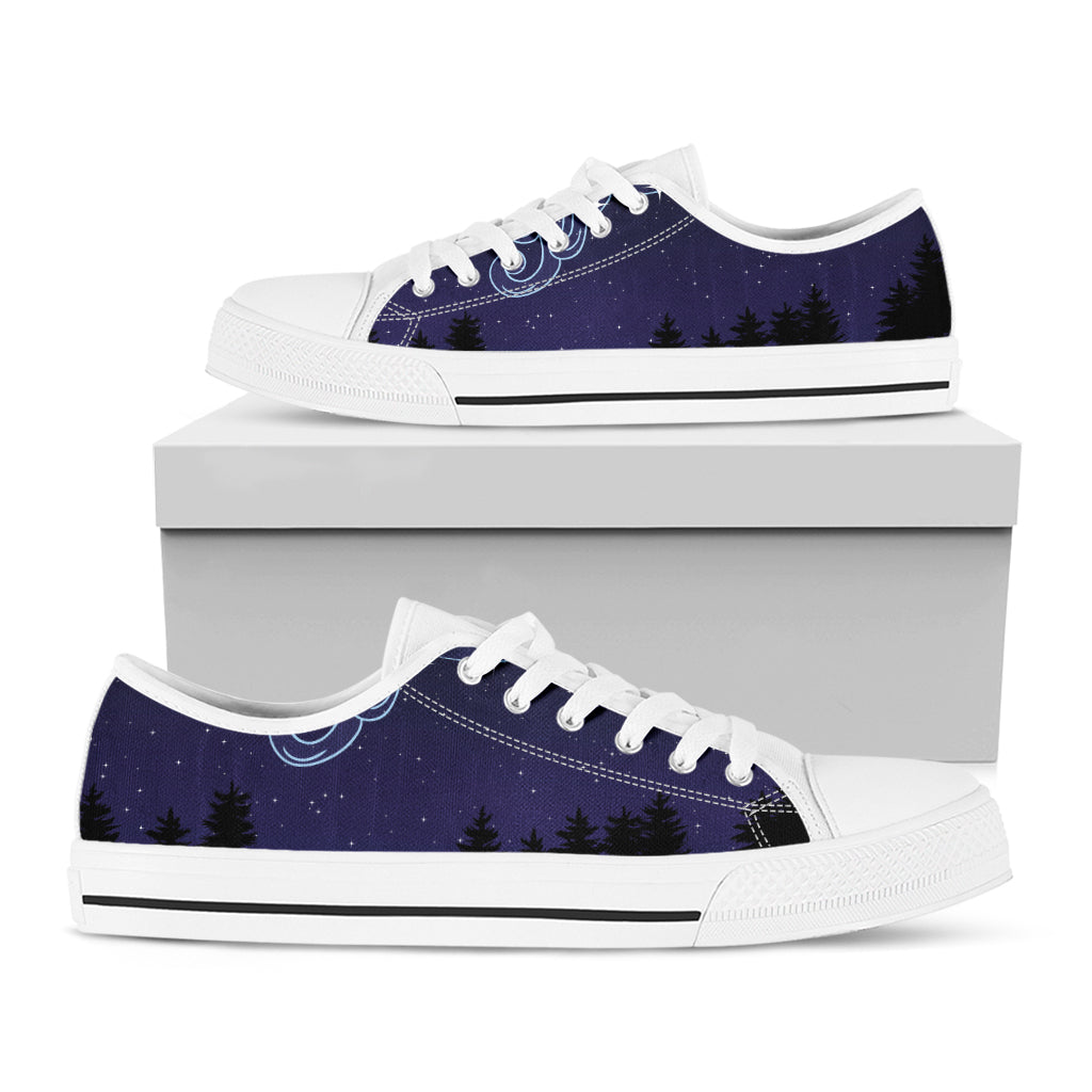 Aquarius Constellation Print White Low Top Shoes