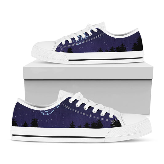 Aquarius Constellation Print White Low Top Shoes