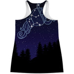 Aquarius Constellation Print Women's Racerback Tank Top