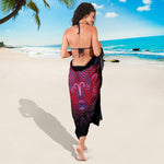Aries And Astrological Signs Print Beach Sarong Wrap