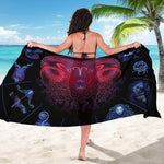Aries And Astrological Signs Print Beach Sarong Wrap