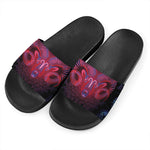 Aries And Astrological Signs Print Black Slide Sandals