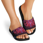 Aries And Astrological Signs Print Black Slide Sandals