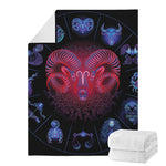 Aries And Astrological Signs Print Blanket