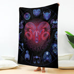 Aries And Astrological Signs Print Blanket