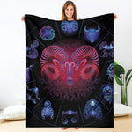 Aries And Astrological Signs Print Blanket