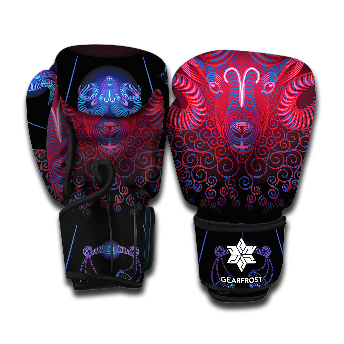 Aries And Astrological Signs Print Boxing Gloves
