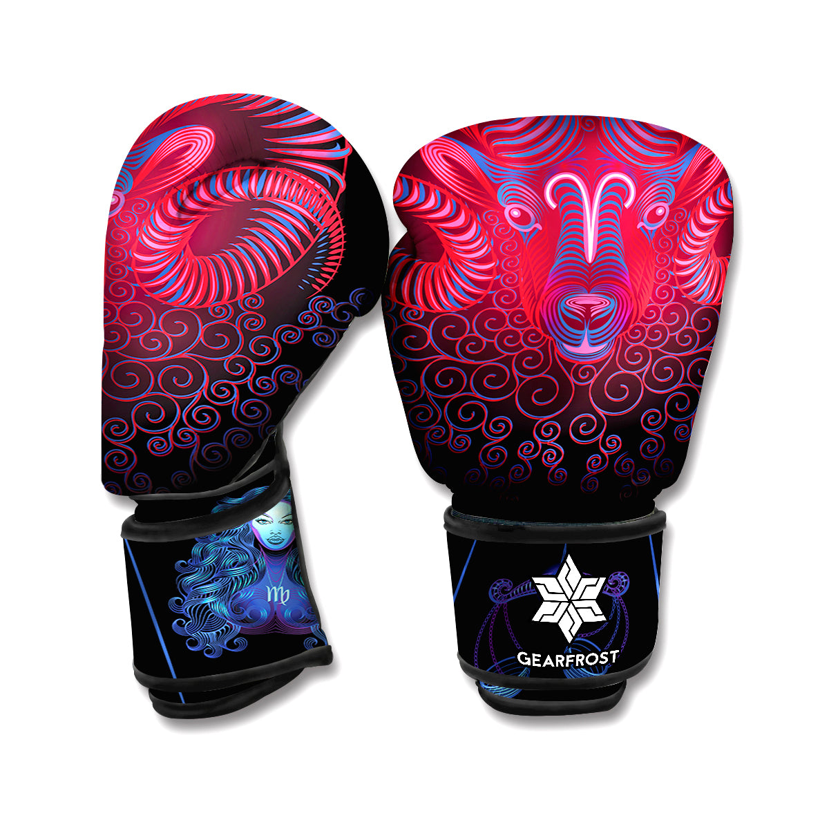 Aries And Astrological Signs Print Boxing Gloves
