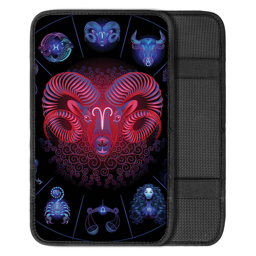 Aries And Astrological Signs Print Car Center Console Cover
