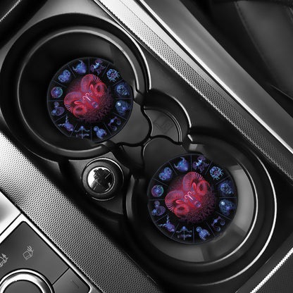 Aries And Astrological Signs Print Car Coasters