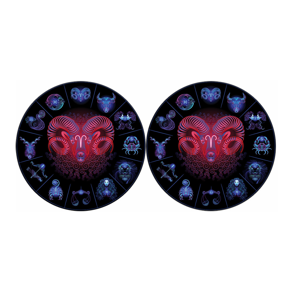 Aries And Astrological Signs Print Car Coasters