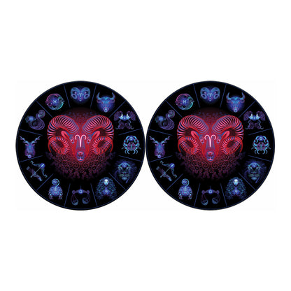 Aries And Astrological Signs Print Car Coasters