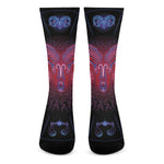 Aries And Astrological Signs Print Crew Socks