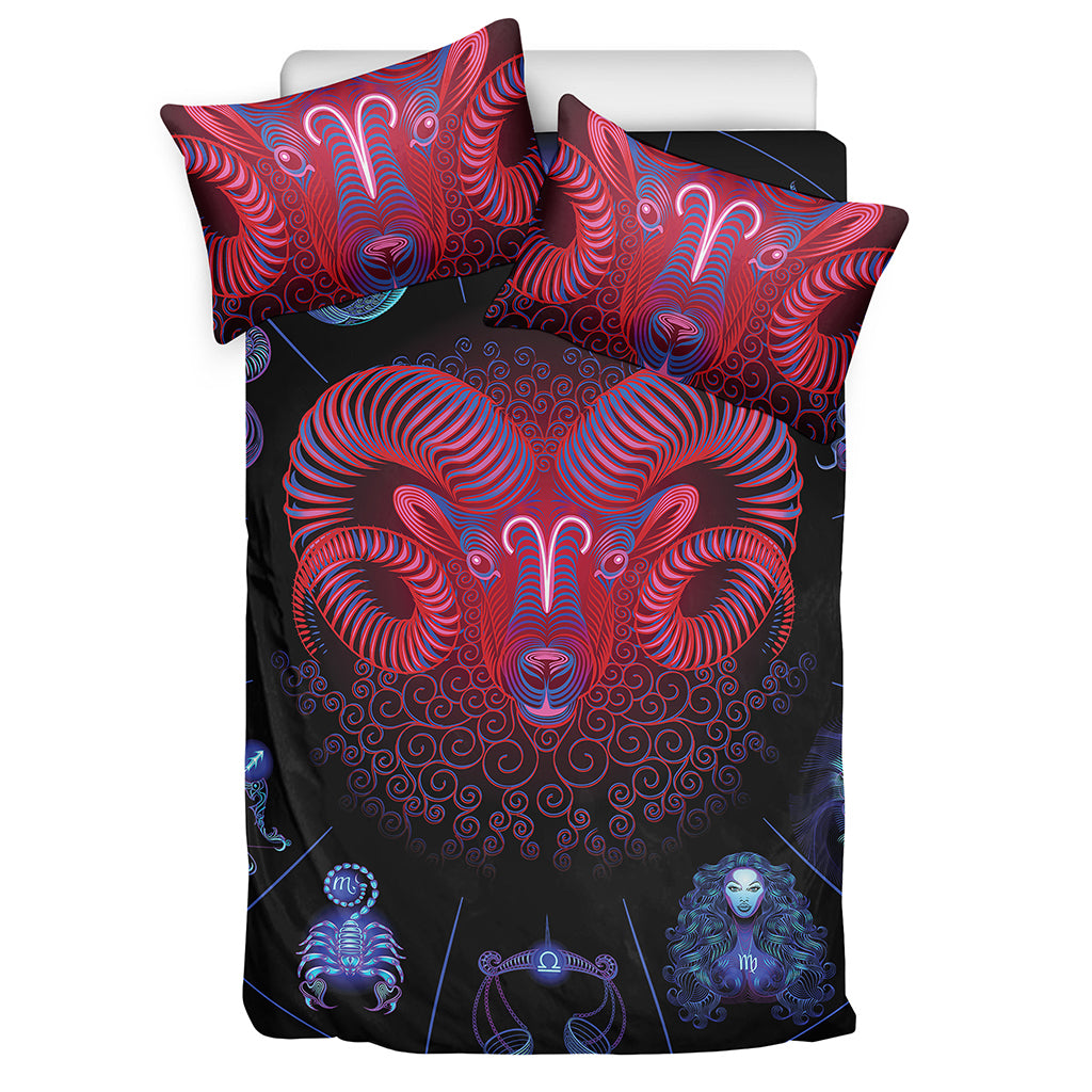 Aries And Astrological Signs Print Duvet Cover Bedding Set