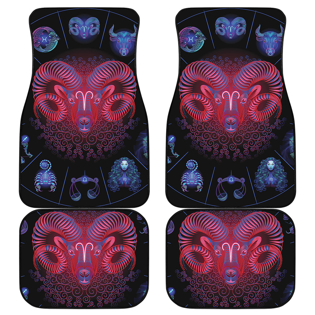 Aries And Astrological Signs Print Front and Back Car Floor Mats