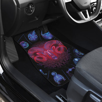 Aries And Astrological Signs Print Front and Back Car Floor Mats
