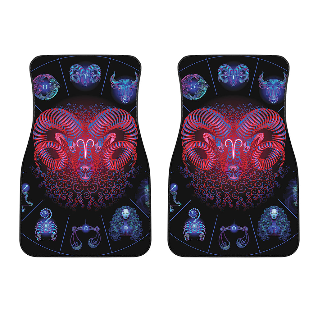 Aries And Astrological Signs Print Front Car Floor Mats