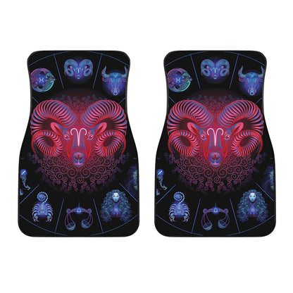 Aries And Astrological Signs Print Front Car Floor Mats