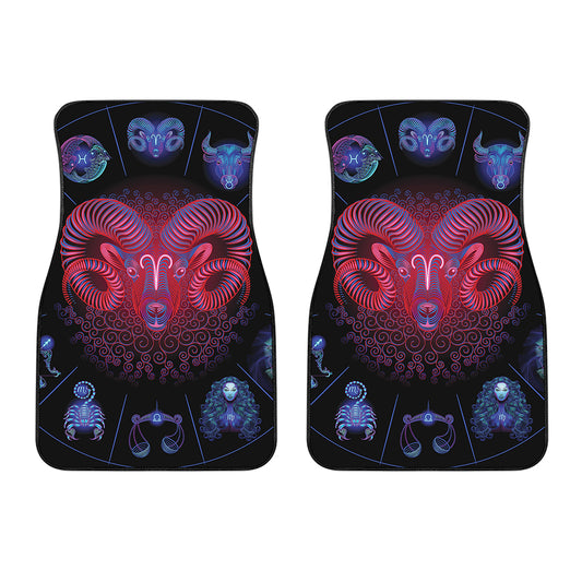 Aries And Astrological Signs Print Front Car Floor Mats