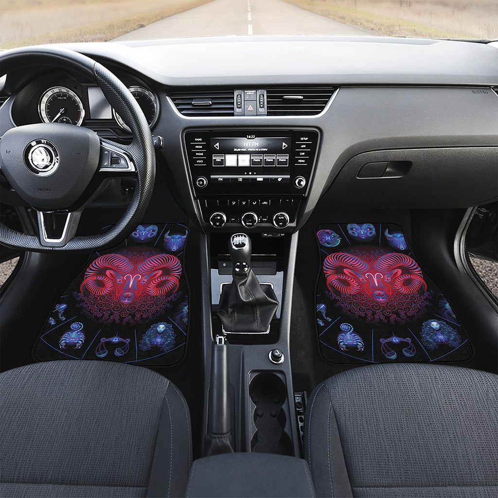 Aries And Astrological Signs Print Front Car Floor Mats