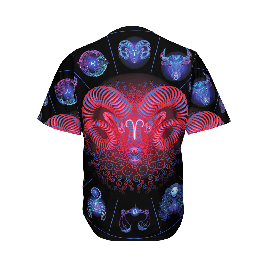 Aries And Astrological Signs Print Men's Baseball Jersey