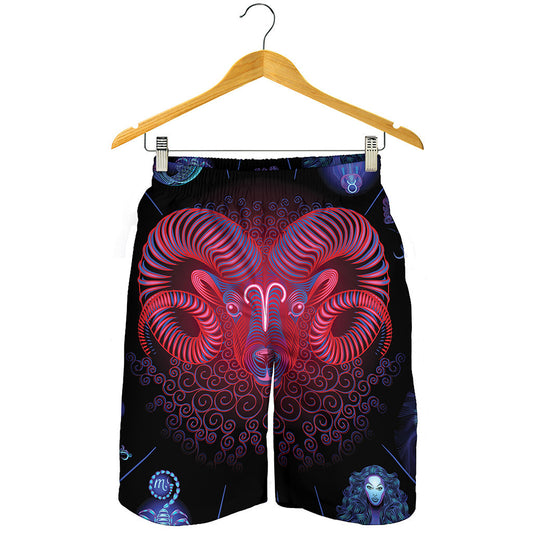 Aries And Astrological Signs Print Men's Shorts
