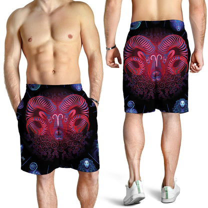 Aries And Astrological Signs Print Men's Shorts